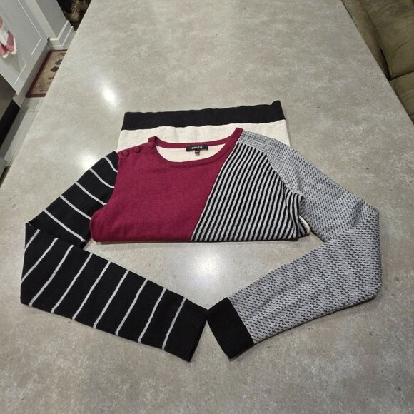 RW&CO. Women's Mixed Multi-Colors/Patterns Long Sleeves Knit Top - Size XS/TP - Picture 7 of 13